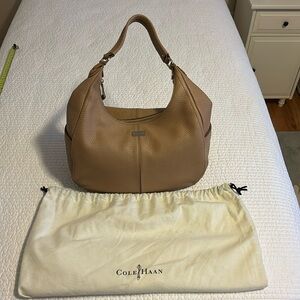 Cole Haan beige calfskin leather hobo style bag. New without tags, w dust bag